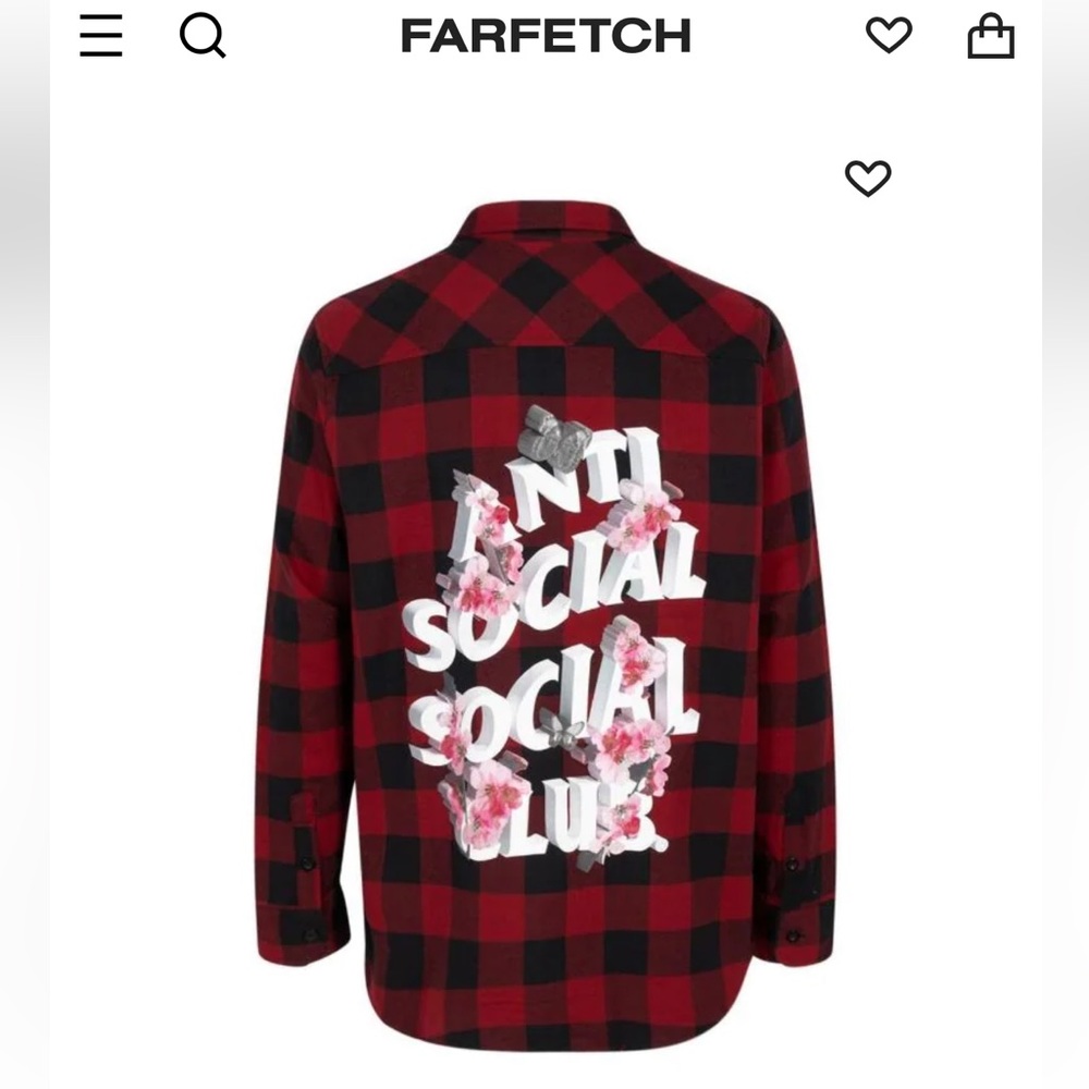 Anti Social Social ClubHappiest Place On Earth "Red" flannel shirt